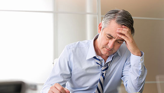 Man with chronic stress before chiropractic treatment from San Ramon chiropractor